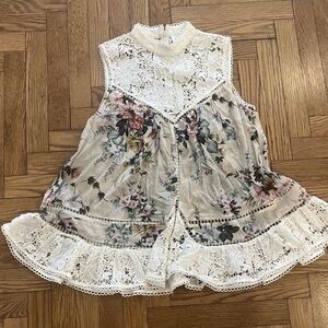 Zimmermann Floral Lace Sleeveless Top